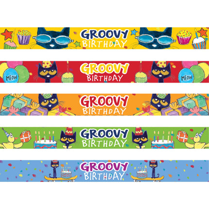 Pete the Cat® Groovy Birthday Slap Bracelets, Pack of 10