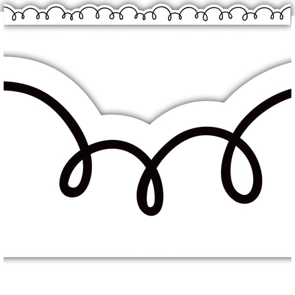 White With Black Squiggles Trim Die Cut