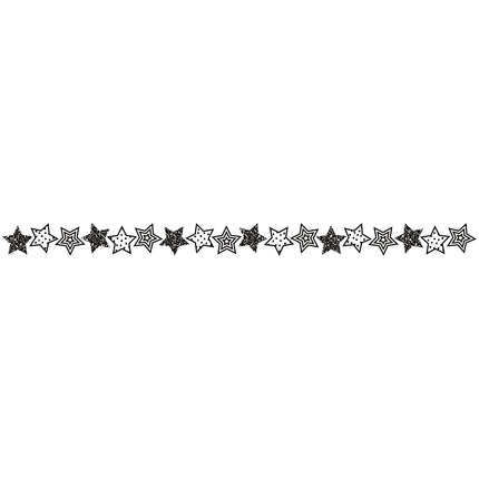 Black and White Stars Die-Cut Border Trim