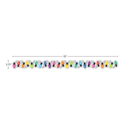Colorful Holiday Lights Border Die-cut