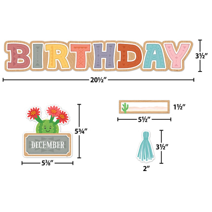 Cactus Crew Happy Birthday Mini Bulletin Board Set