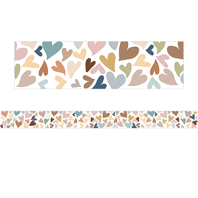 Everyone is Welcome Hearts Straight Border Trim