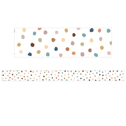 Everyone is Welcome Painted Dots Straight Border Trim