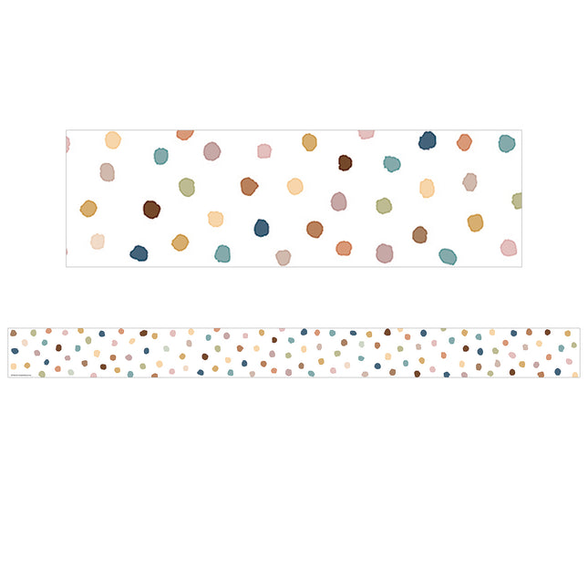 Everyone is Welcome Painted Dots Straight Border Trim