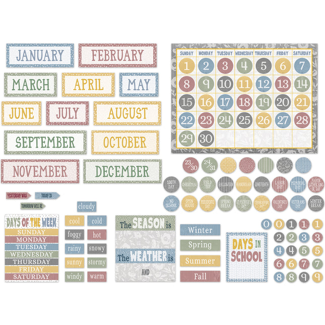 Classroom Cottage Calendar Bulletin Board Set
