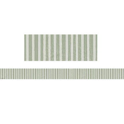Classroom Cottage Sage Grn Stripes Trim Straight