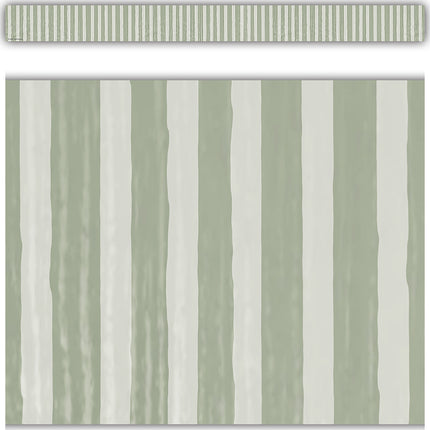 Classroom Cottage Sage Grn Stripes Trim Straight