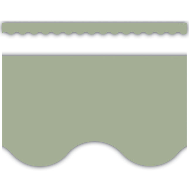 Sage Green Scalloped Border Trim