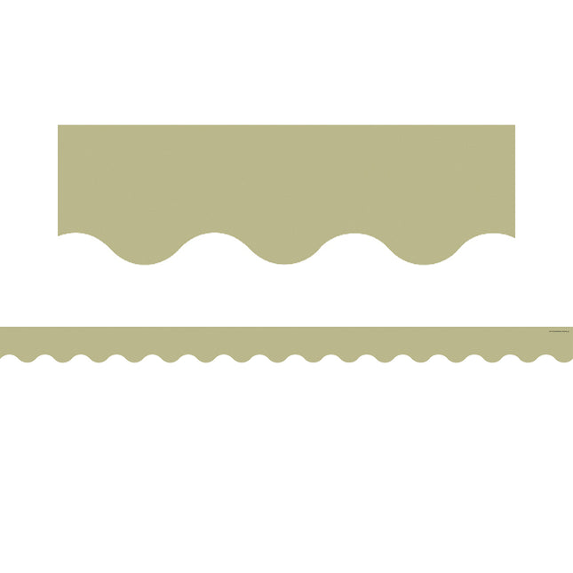 Olive Green Scalloped Border Trim