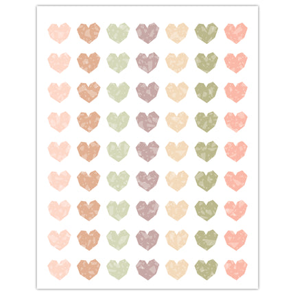 Terrazzo Tones Hearts Mini Stickers