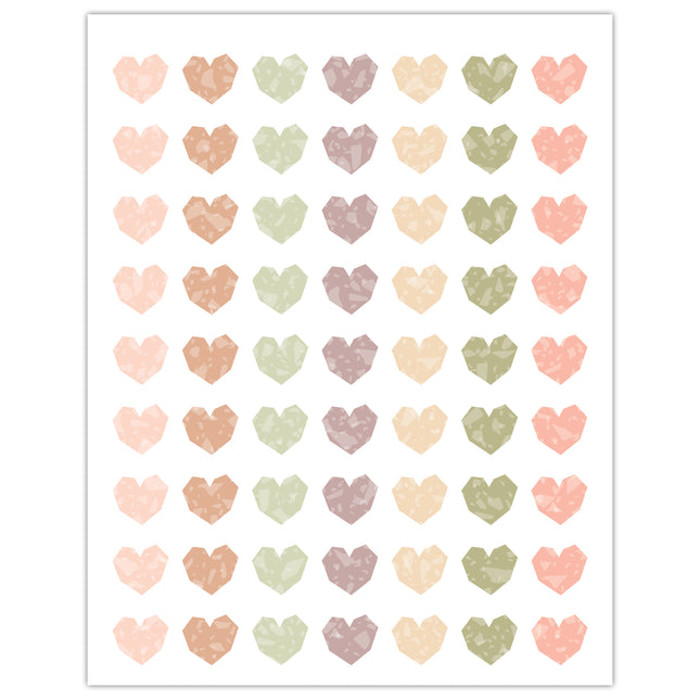 Terrazzo Tones Hearts Mini Stickers