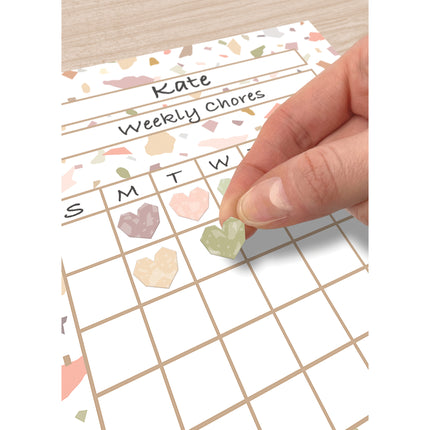 Terrazzo Tones Hearts Mini Stickers