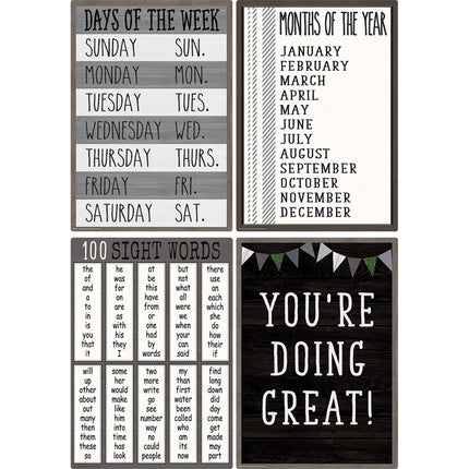 Modern Farmhouse Early Learning Small Poster Pack, 12 Posters