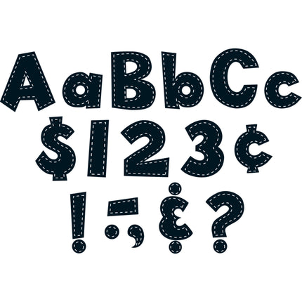 4" Fun Font Letters, Black Stitch, 160 Pieces