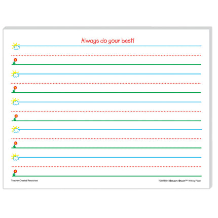 Smart Start K-1 Writing Paper: 100 Sheets