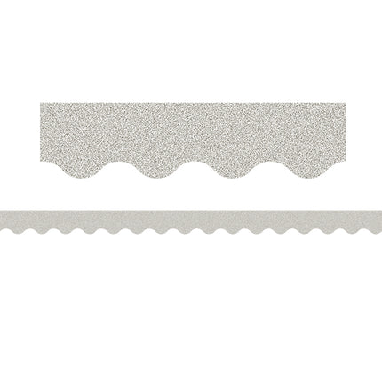 Silver Glitz Scalloped Border Trim