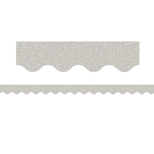 Silver Glitz Scalloped Border Trim