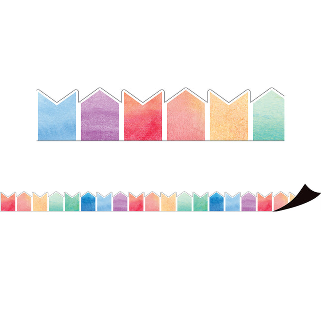 Watercolor Pennants Magnetic Border