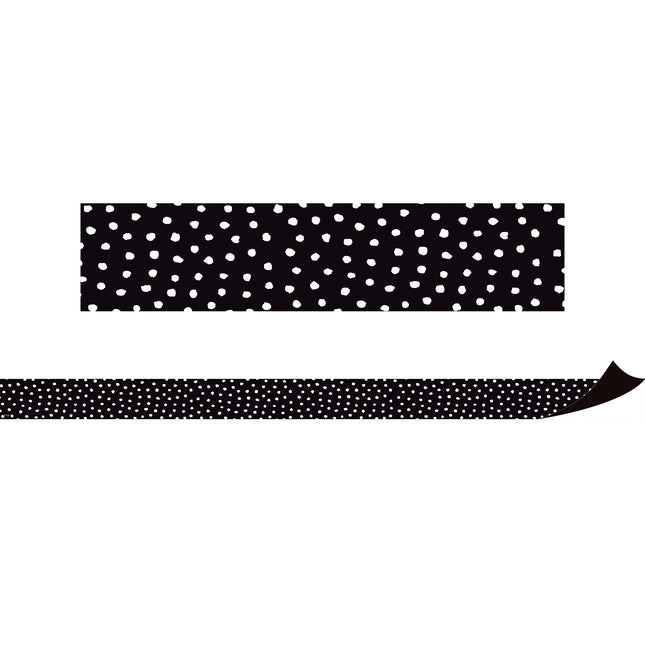 Black with White Painted Dots Magnetic Border