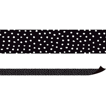 Black with White Painted Dots Magnetic Border