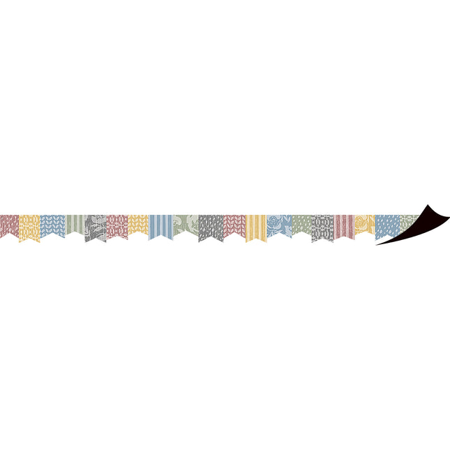 Colorful Cottage Pennants Border Magnetic