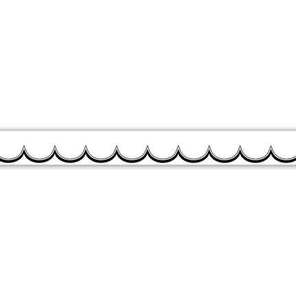 White W/black Scalloped Border Magnetic