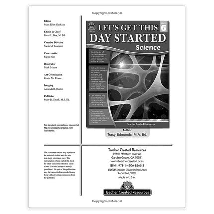 Lets Get This Day Started: Science Grade 6