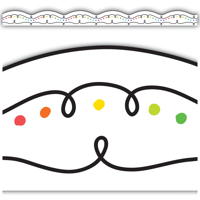 Squiggles and Colorful Dots Die-Cut Border