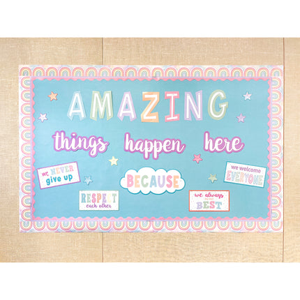 Pastel Pop Rainbows Die-Cut Border Trim
