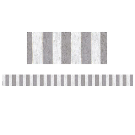 Modern Farmhouse Gray Stripes Straight Border Trim