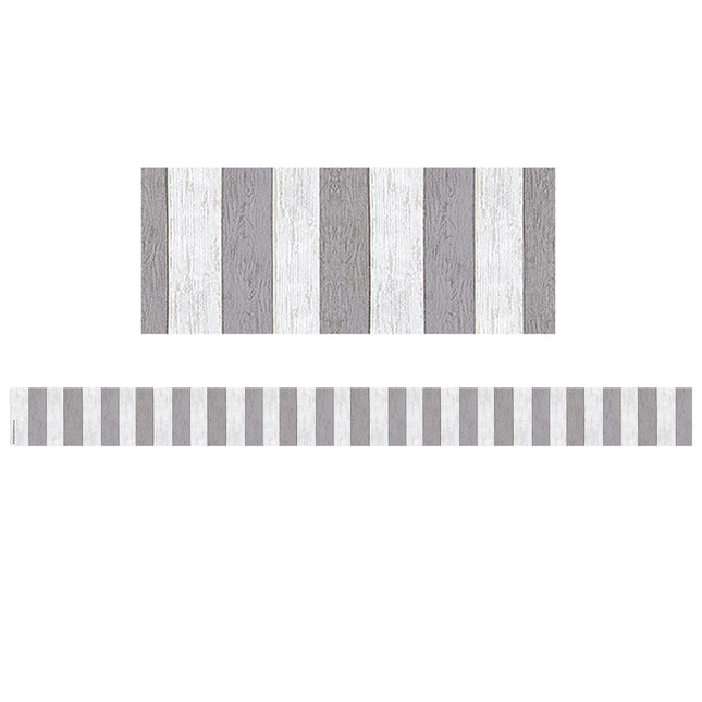Modern Farmhouse Gray Stripes Straight Border Trim