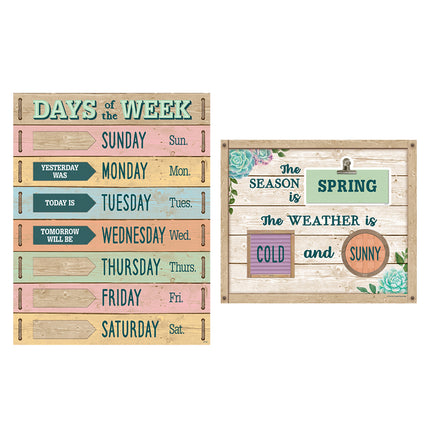 Rustic Bloom Calendar Bulletin Board Set