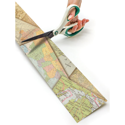 Travel the Map Straight Rolled Border