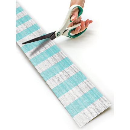 Vintage Blue Stripes Straight Rolled Border Trim