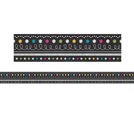 Chalkboard Brights Straight Rolled Border Trim