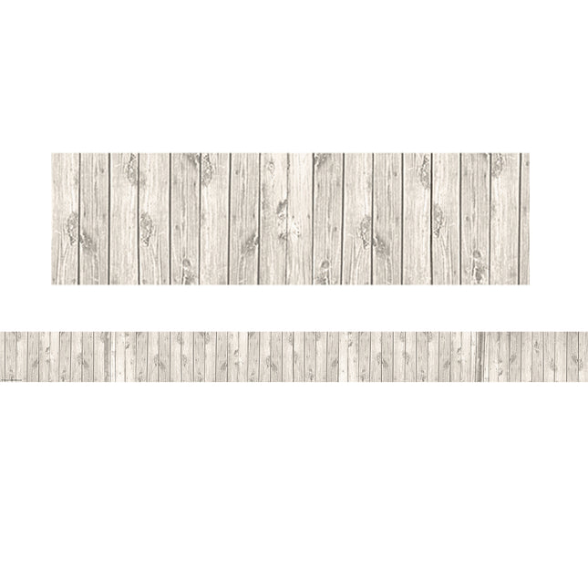 White Wood Design Straight Rolled Border Trim