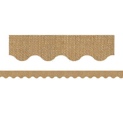 Burlap Design Scalloped Rolled Border Trim
