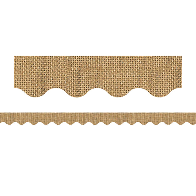 Burlap Design Scalloped Rolled Border Trim