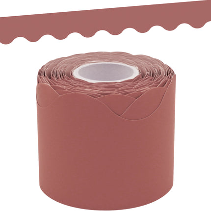 Deep Rose Scalloped Rolled Border