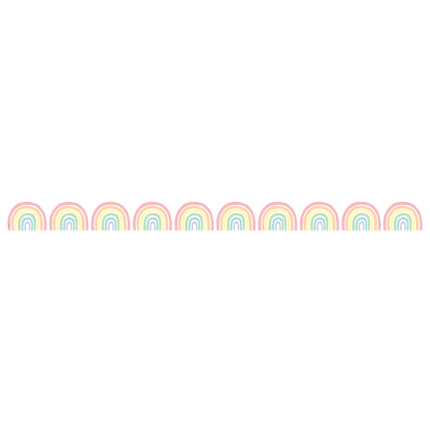 Rainbows Die-cut Rolled Border Trim Pastel Pop