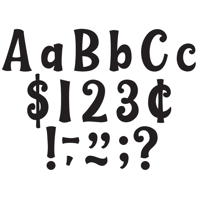 Black 4in Wild Whimsy Letters Pack