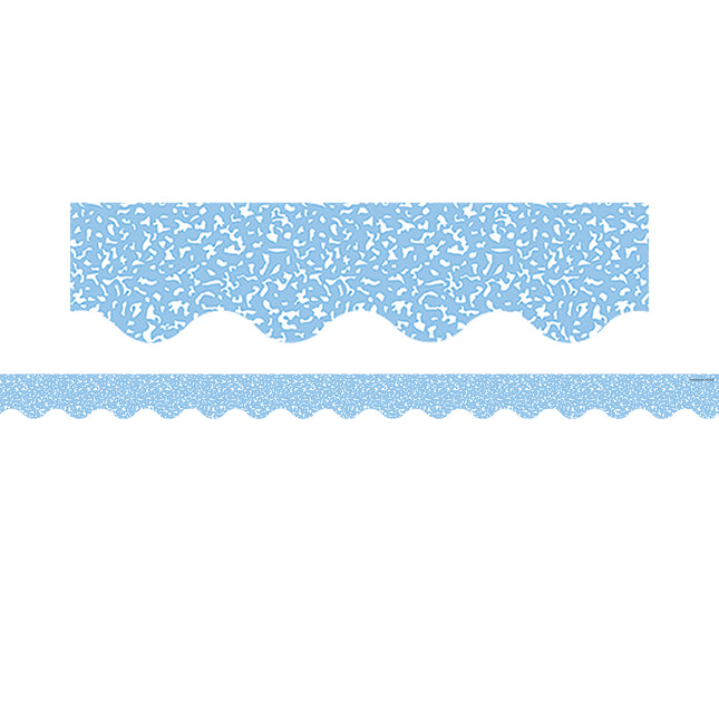 Composition Blue Scalloped Border