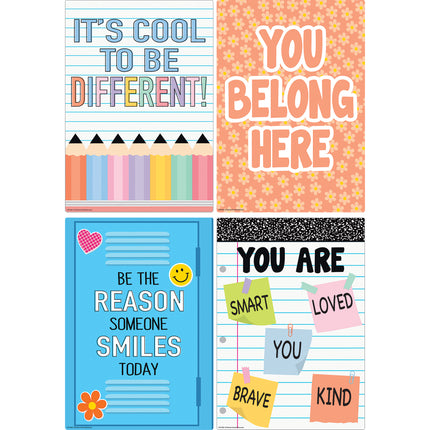 Cool for School Positive Sayings Small Poster Pack, 12 Posters