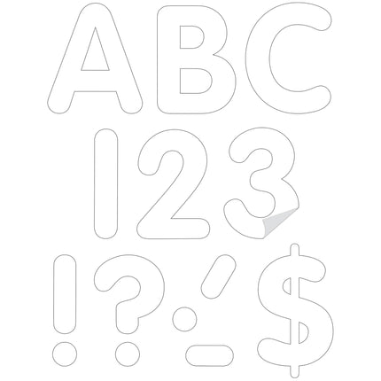 White 4in Classic Adhesive Letters Uppercase