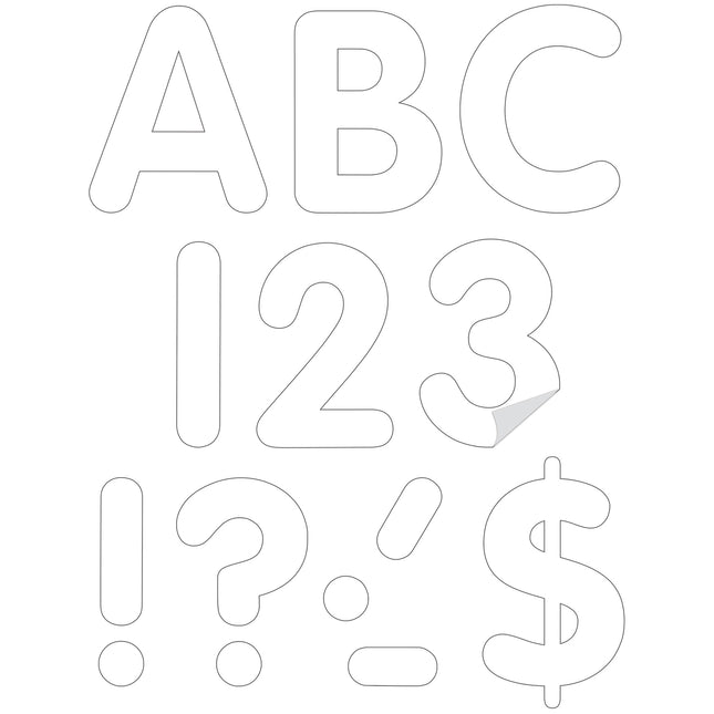 White 4in Classic Adhesive Letters Uppercase