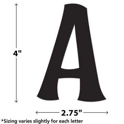Black Wild Whimsy Adhesive Letters 4in