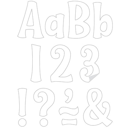 White Wild Whimsy Adhesive Letters 4in