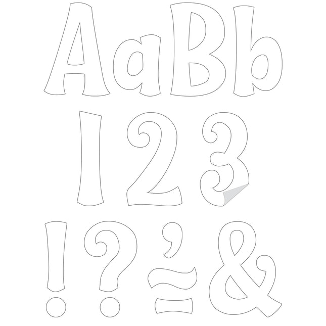 White Wild Whimsy Adhesive Letters 4in