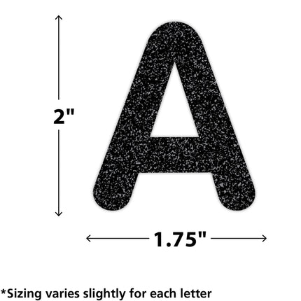 Black Glitz 2in Adhesive Letters Uppercase