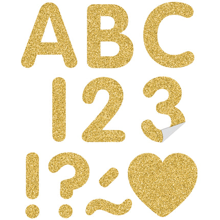 Gold Glitz 2in Adhesive Letters Uppercase
